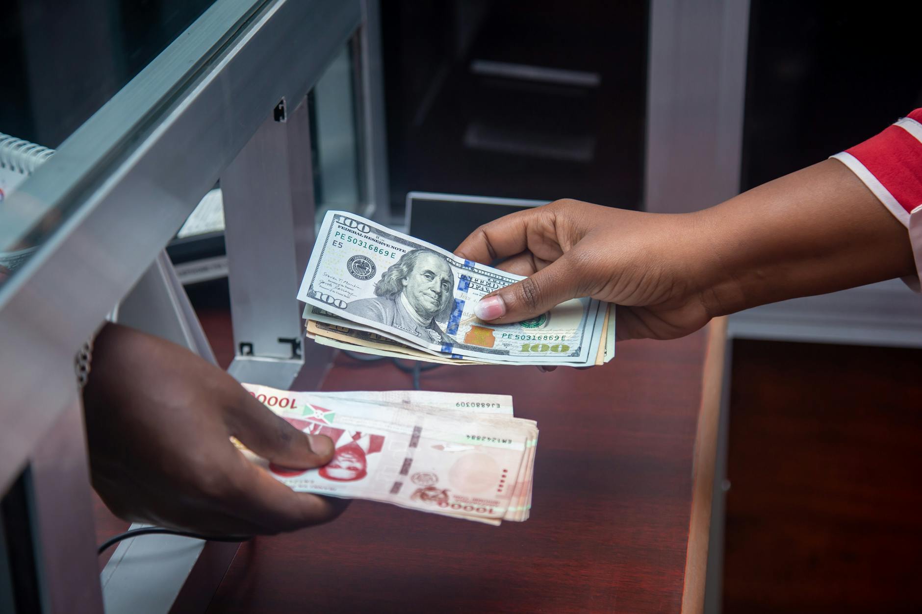 people exchanging money